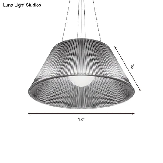 Contemporary Restaurant Pendant Lamp - Cone Clear Glass Shade 13/19.5 Dia