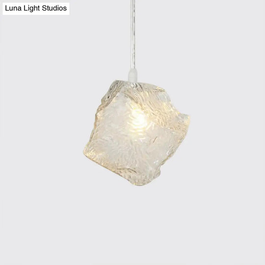 Contemporary Clear Glass Pendant Light With Led Available In 5/6/8 Lights Round/Linear Canopy 1 /