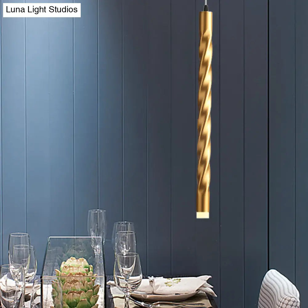 Gold Finish Modern Rope Mini Pendant Lamp - Perfect For Stair Kitchen Lighting / 24