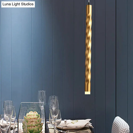 Gold Finish Modern Rope Mini Pendant Lamp - Perfect For Stair Kitchen Lighting / 24