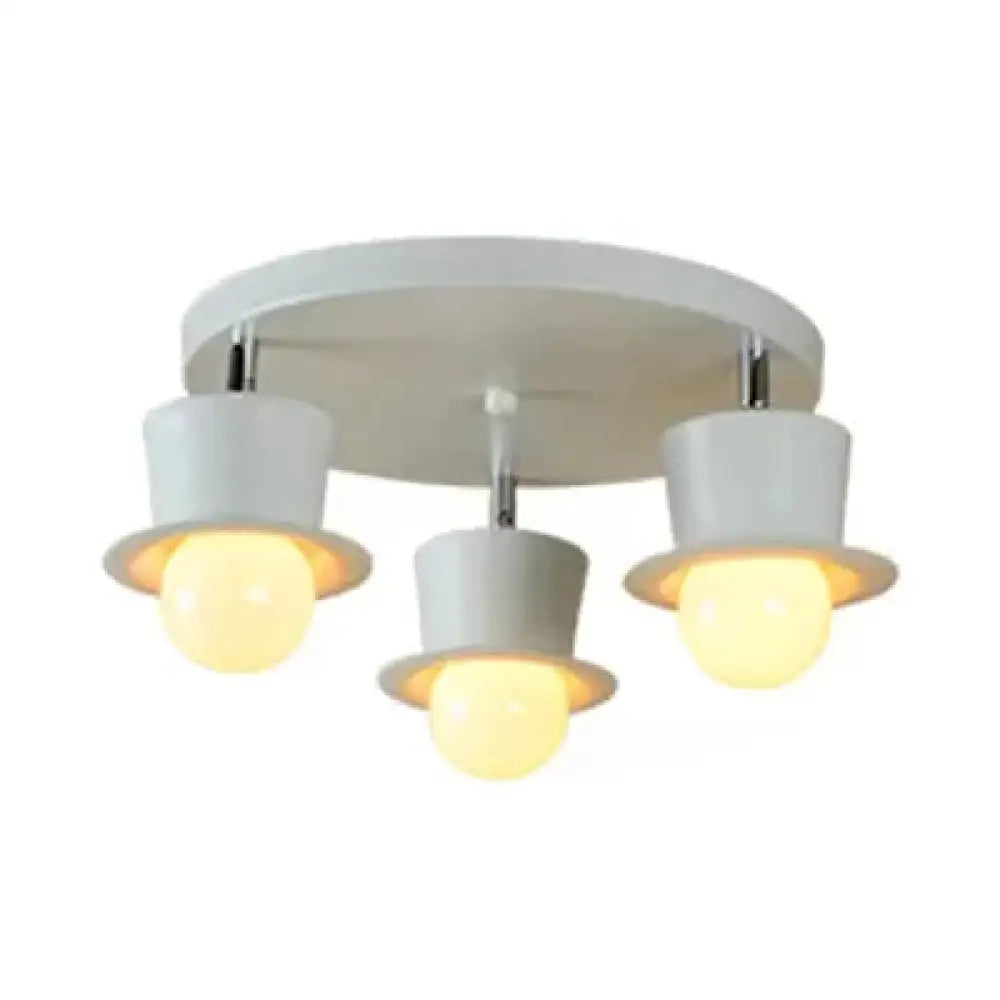 Contemporary Rotatable Ceiling Lamp In White For Boys’ Bedroom 3 /