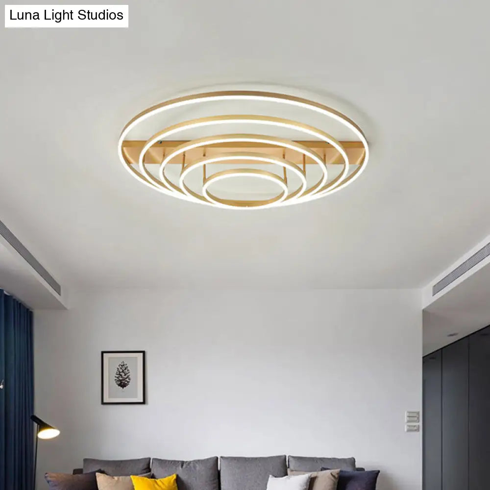 Contemporary Rotatable Led Ceiling Lamp In Black/Gold For Modern Bedrooms