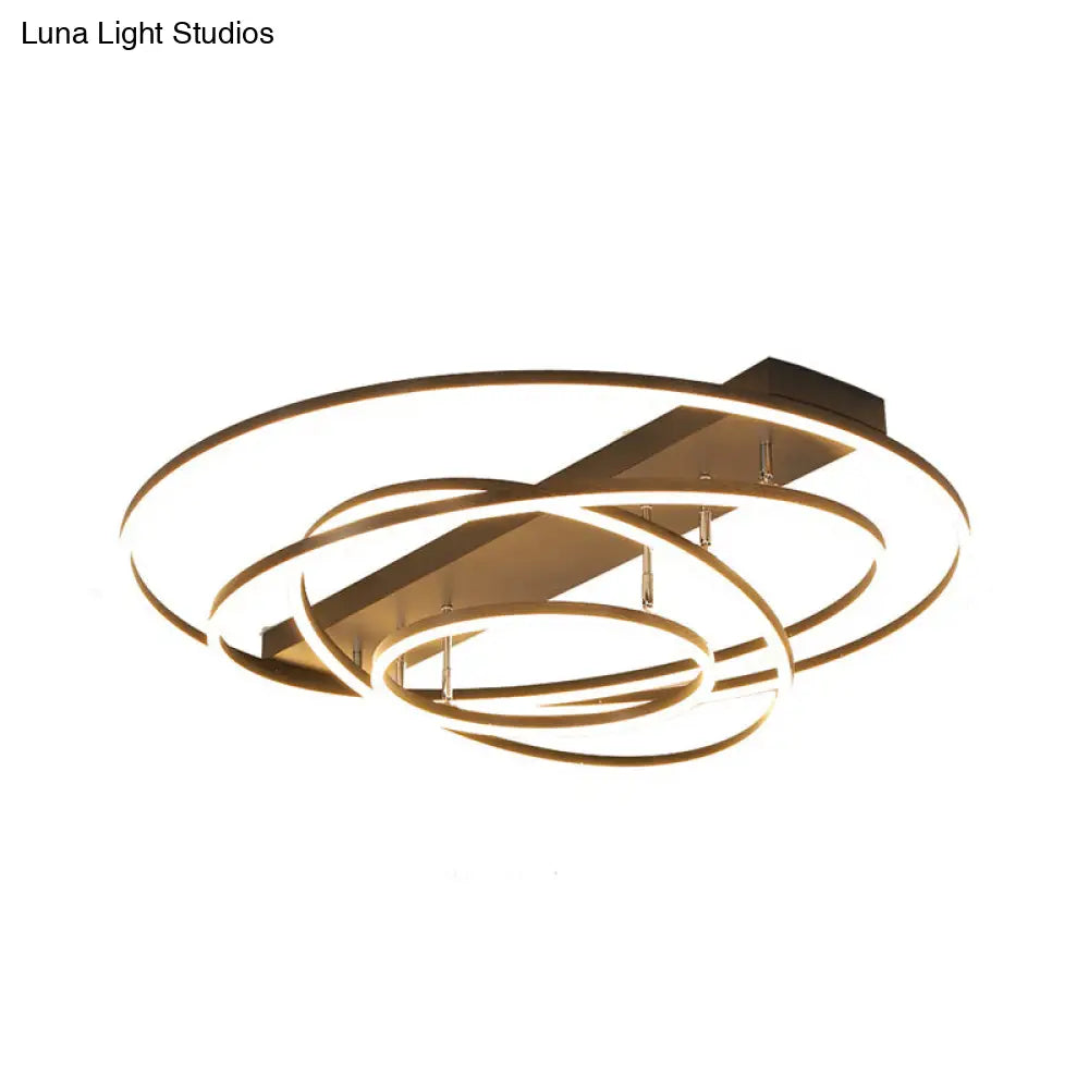 Contemporary Rotatable Led Ceiling Lamp In Black/Gold For Modern Bedrooms