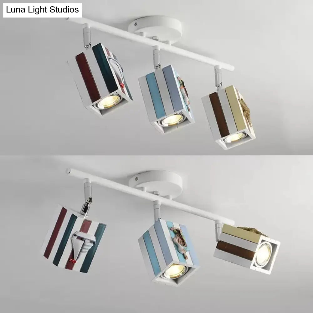 Contemporary Rotatable Rectangular Metal Gallery Ceiling Mount Spotlight With High Brightness