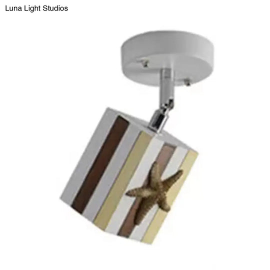 Contemporary Rotatable Rectangular Metal Gallery Ceiling Mount Spotlight With High Brightness Blue /