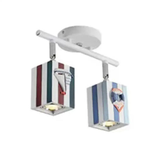 Contemporary Rotatable Rectangular Metal Gallery Ceiling Mount Spotlight With High Brightness Blue