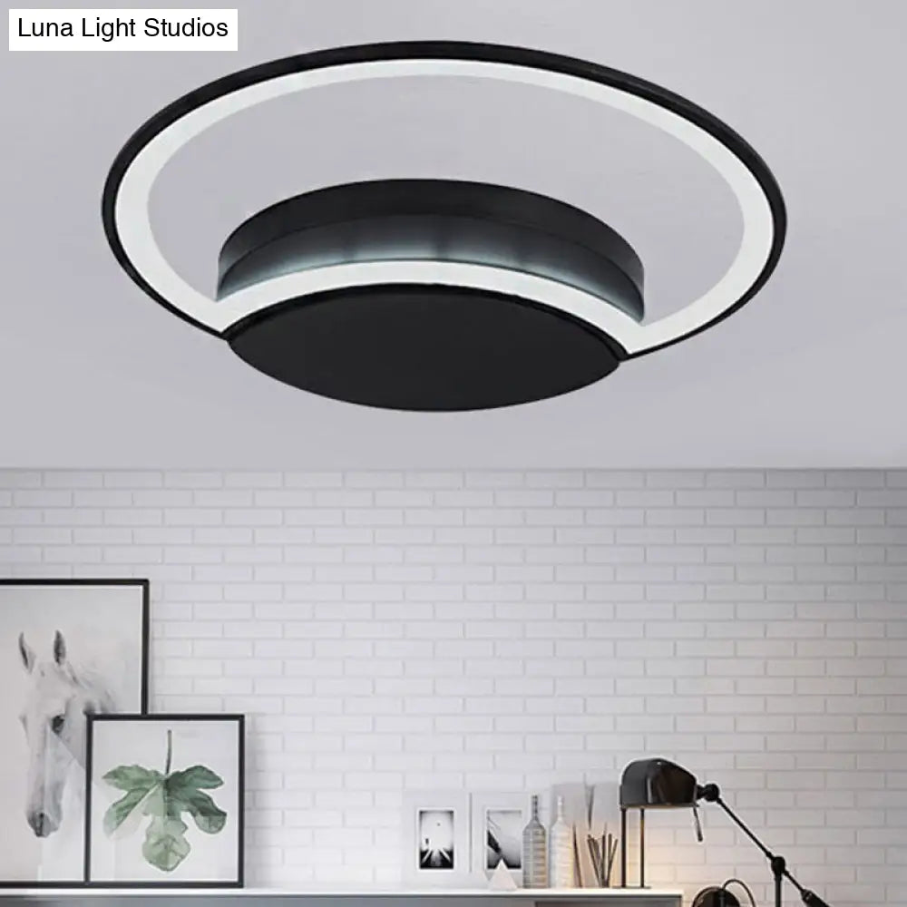 Contemporary Round Acrylic Flush Mount Ceiling Light For Living Room Décor