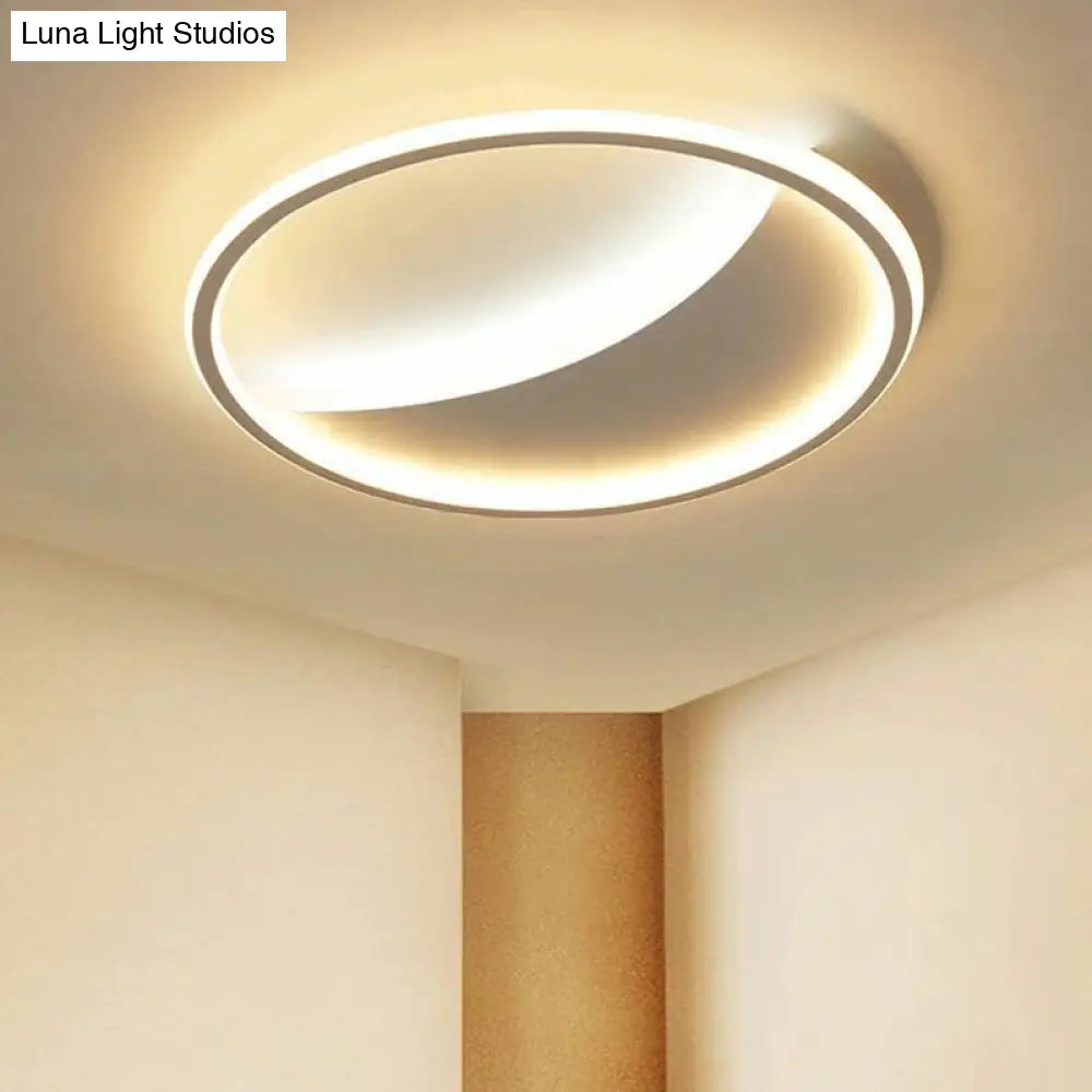 Contemporary Round Black Acrylic Led Flush Ceiling Light - Ultrathin & Stylish / Remote Control