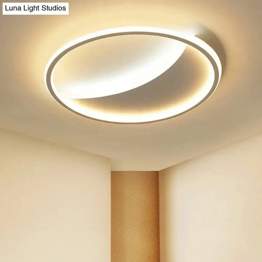 Contemporary Round Black Acrylic Led Flush Ceiling Light - Ultrathin & Stylish / Remote Control