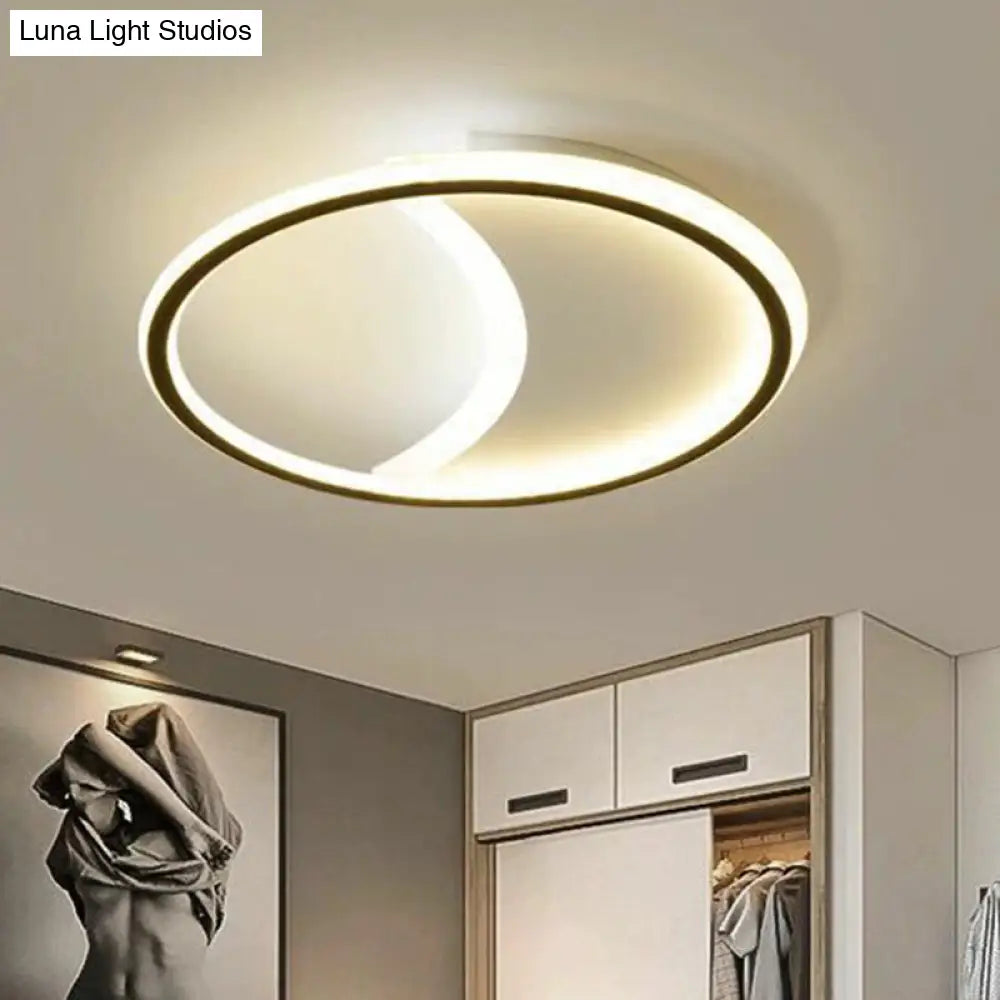 Contemporary Round Black Acrylic Led Flush Ceiling Light - Ultrathin & Stylish / Third Gear A