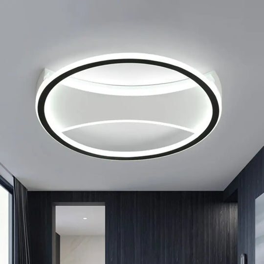 Contemporary Round Black Acrylic Led Flush Ceiling Light - Ultrathin & Stylish / White B