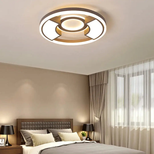 Contemporary Round Flush Mount Led Ceiling Light Fixture - 16’/19.5’ Diameter Warm/White For