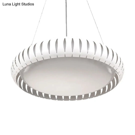 Contemporary Round Led Ceiling Pendant - Metal Gold/Black/White Warm/White/Natural Light 18’/22