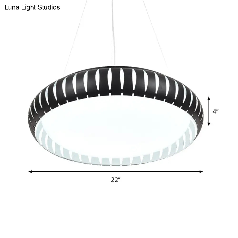 Margot - Stylish Modern Round Ceiling Pendant Light Metal Led Gold/Black/White Hanging Lamp In