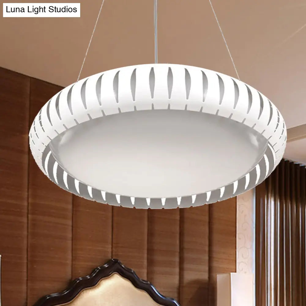 Contemporary Round Led Ceiling Pendant - Metal Gold/Black/White Warm/White/Natural Light 18’/22