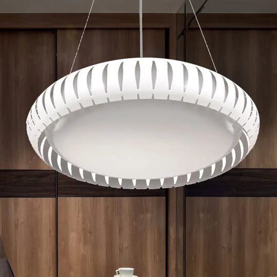 Contemporary Round Led Ceiling Pendant - Metal Gold/Black/White Warm/White/Natural Light 18’/22