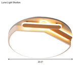 Contemporary Round Metal Ceiling Mounted Fixture: Gold/Black & White Led Light (16.5’/20.5’) -