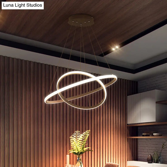 2/3 Tiered Pendant Led Chandelier For Modern Dining Rooms In White/Coffee Acrylic Coffee / 2 Tiers