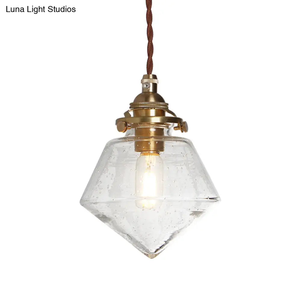 Contemporary Schoolhouse Pendant Glass Lamp With Clear Shade For Kitchen Island