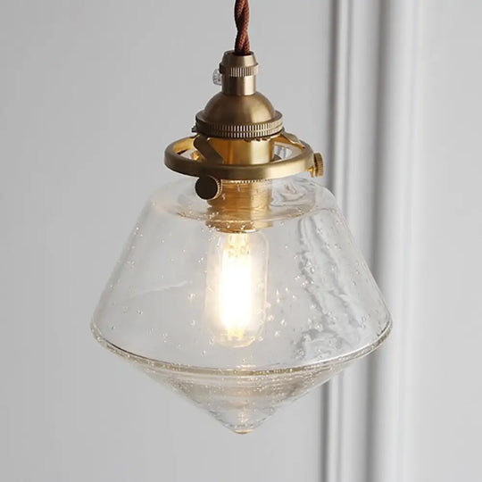 Contemporary Schoolhouse Pendant Glass Lamp With Clear Shade For Kitchen Island