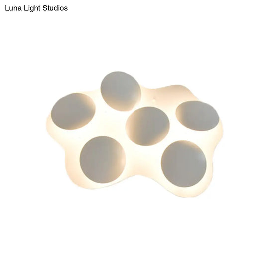 Contemporary Shell Acrylic Led Flushmount Ceiling Light In White For Living Room