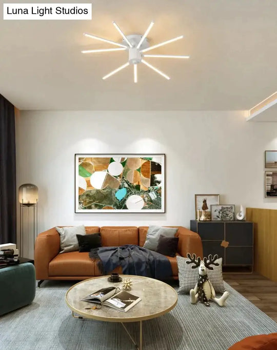 Contemporary Simple Creative Living Room Led Revolving Fireworks Ceiling