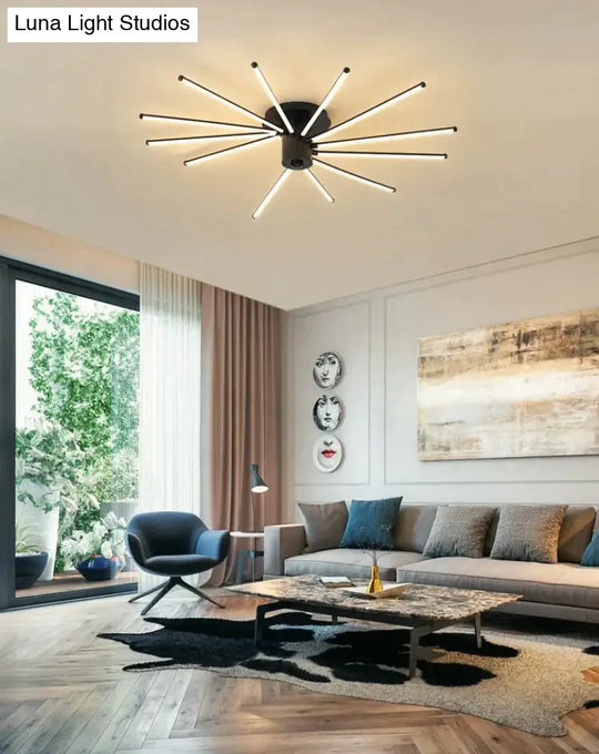 Contemporary Simple Creative Living Room Led Revolving Fireworks Ceiling