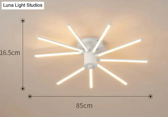 Contemporary Simple Creative Living Room Led Revolving Fireworks Ceiling White 9 Warm Light