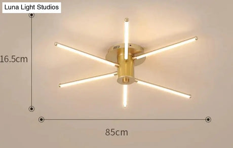 Contemporary Simple Creative Living Room Led Revolving Fireworks Ceiling Golden 6 Warm Light