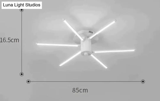 Contemporary Simple Creative Living Room Led Revolving Fireworks Ceiling White 6 White Light