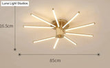 Contemporary Simple Creative Living Room Led Revolving Fireworks Ceiling Golden 9 Stepless