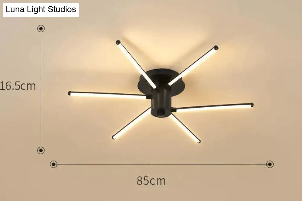 Contemporary Simple Creative Living Room Led Revolving Fireworks Ceiling Black 6 Stepless