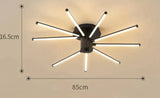 Contemporary Simple Creative Living Room Led Revolving Fireworks Ceiling Black 9 Warm Light