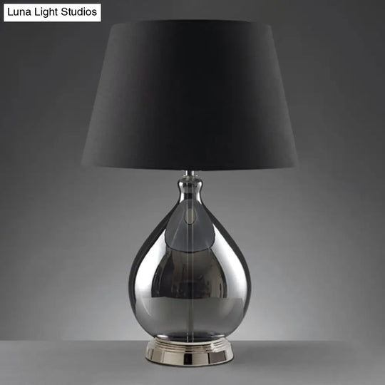 Contemporary Single-Bulb Fabric Empire Shade Table Light For Living Room