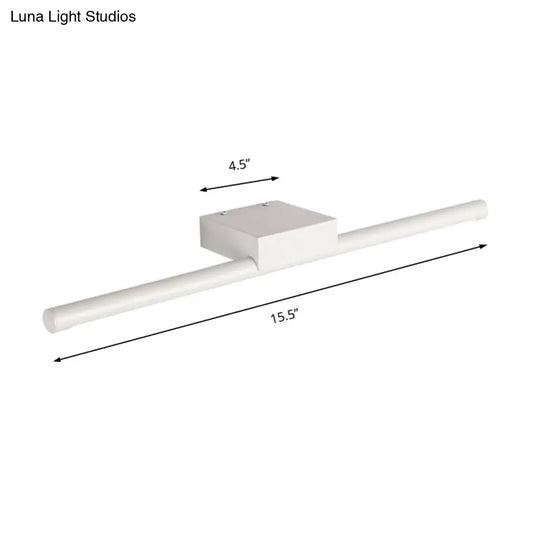 Contemporary Slim Metal Vanity Sconce Led Light Fixture - 16/19.5/23.5 Wide White/Warm Wall Mounted