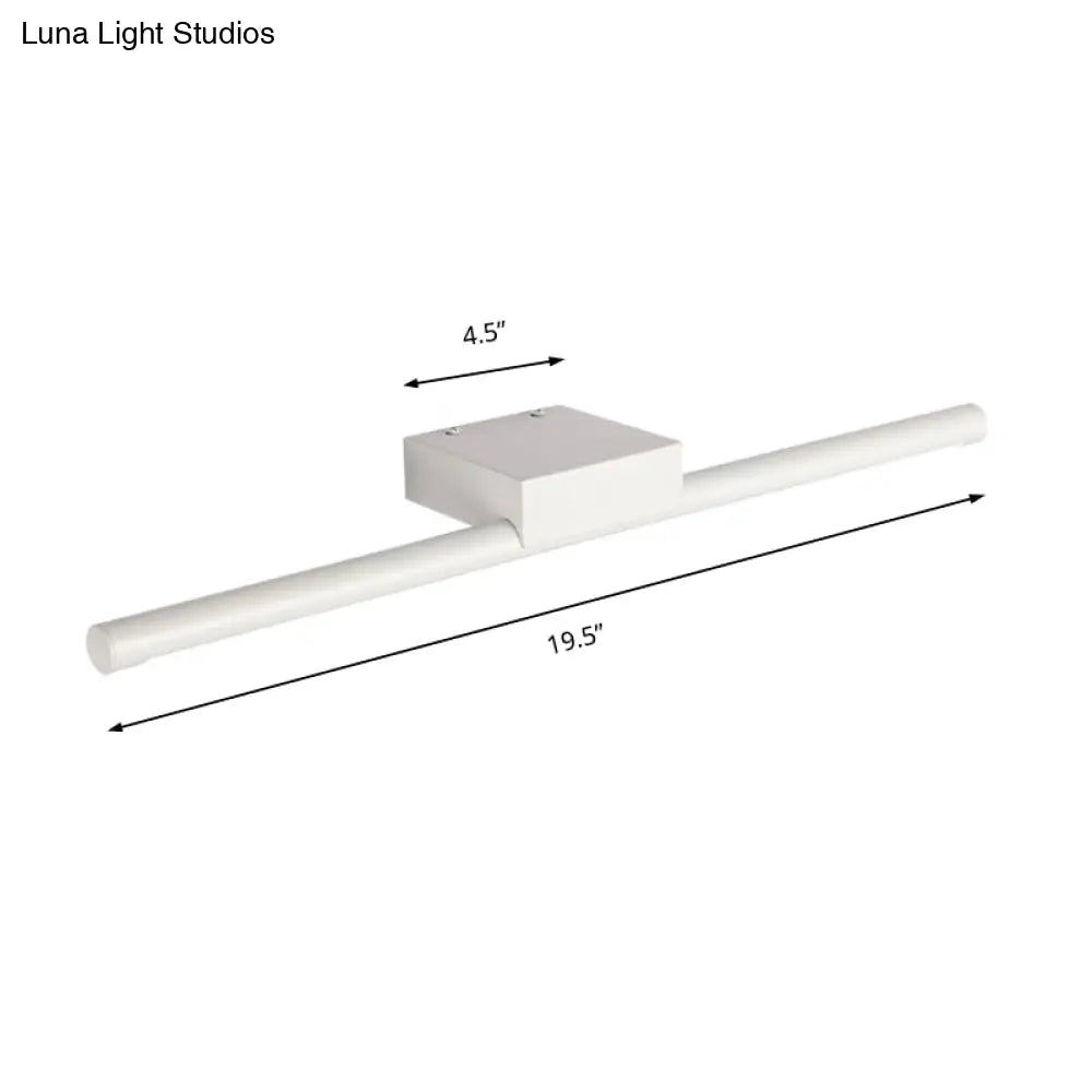 Contemporary Slim Metal Vanity Sconce Led Light Fixture - 16/19.5/23.5 Wide White/Warm Wall Mounted