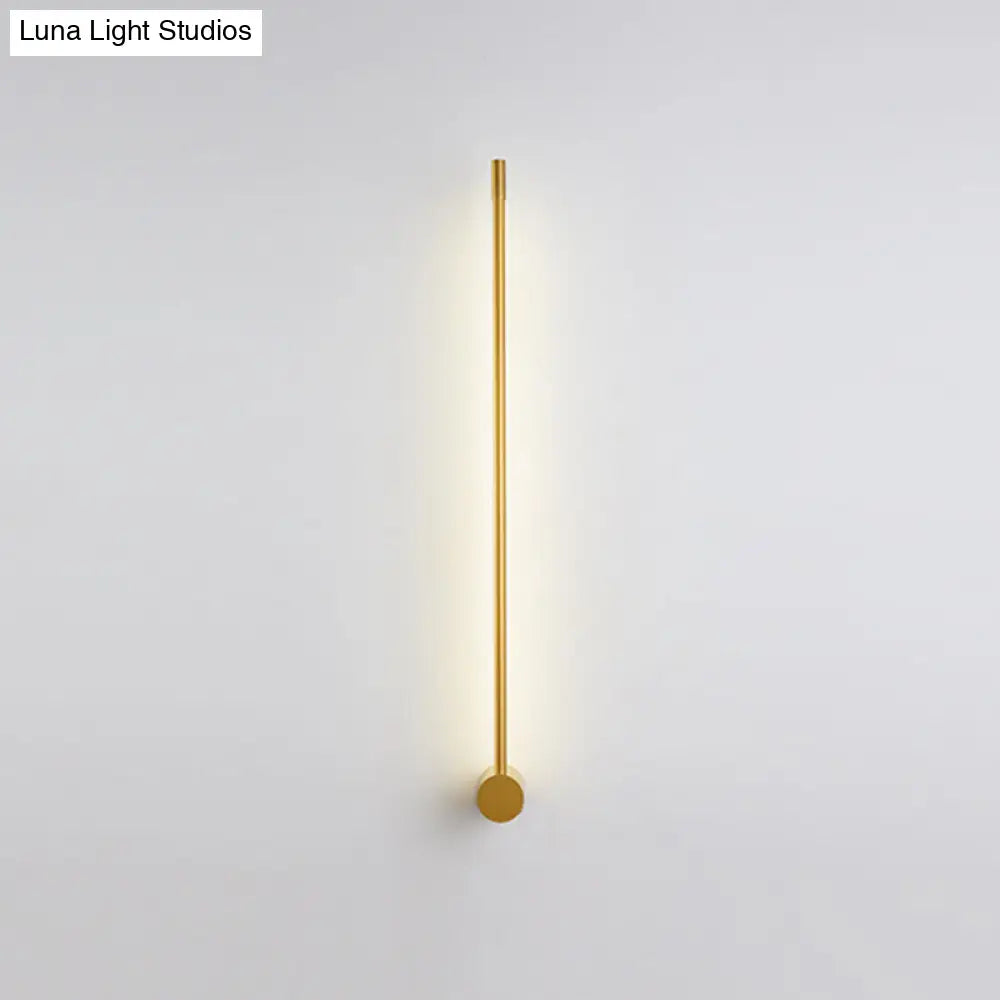 Contemporary Slim Tube Sconce Led Wall Light Fixture For Living Room - Metal Design