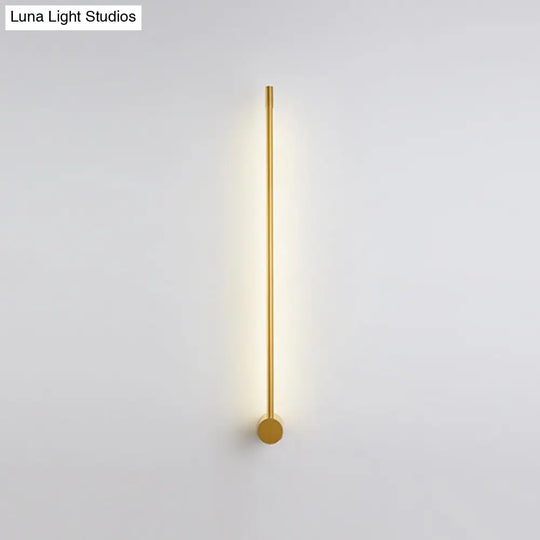 Contemporary Slim Tube Sconce Led Wall Light Fixture For Living Room - Metal Design