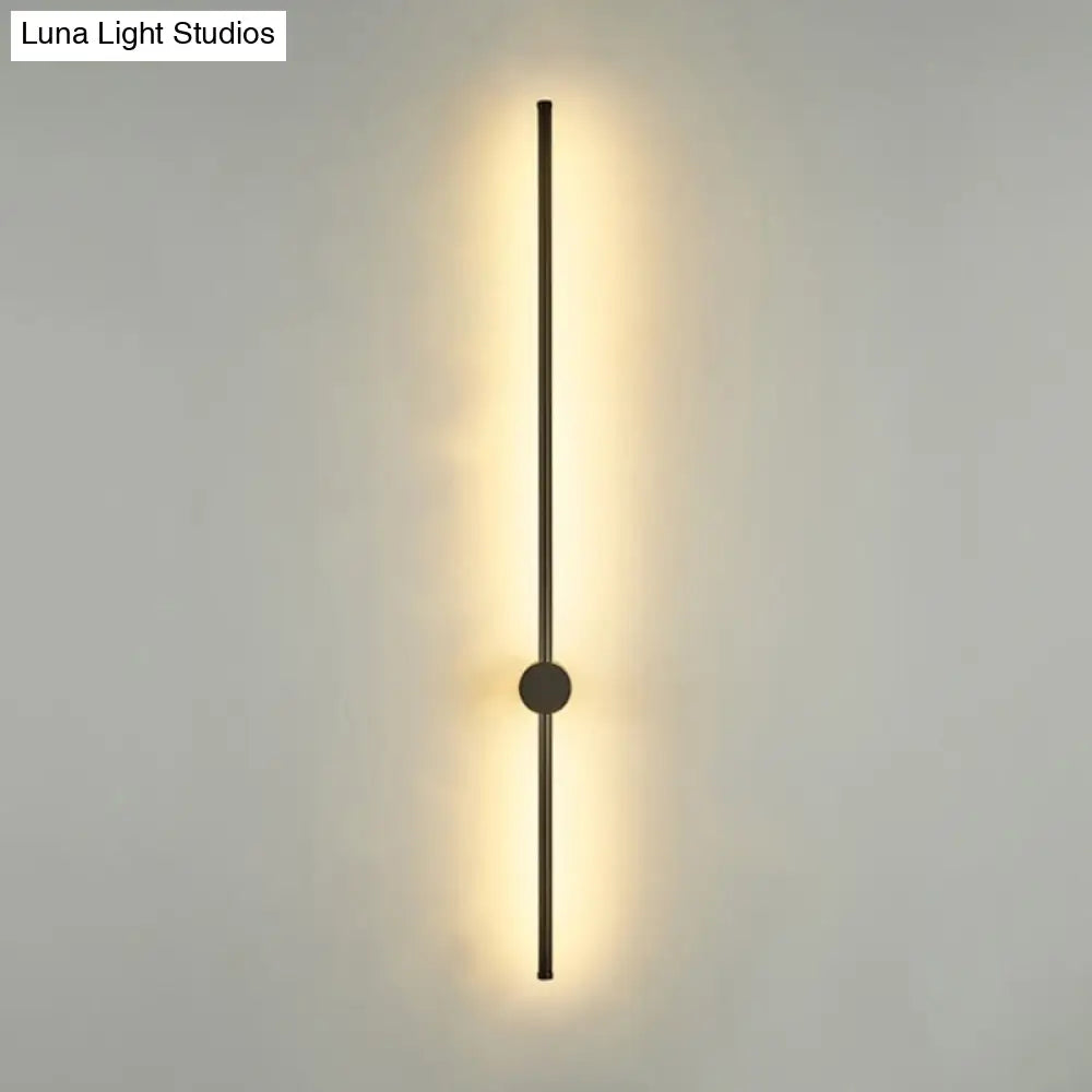 Contemporary Slim Tube Sconce Led Wall Light Fixture For Living Room - Metal Design