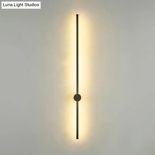 Contemporary Slim Tube Sconce Led Wall Light Fixture For Living Room - Metal Design