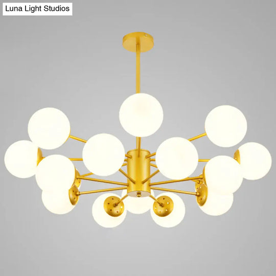 Contemporary Glass Chandelier Light For Living Room Ceiling 16 / Gold Without Spot