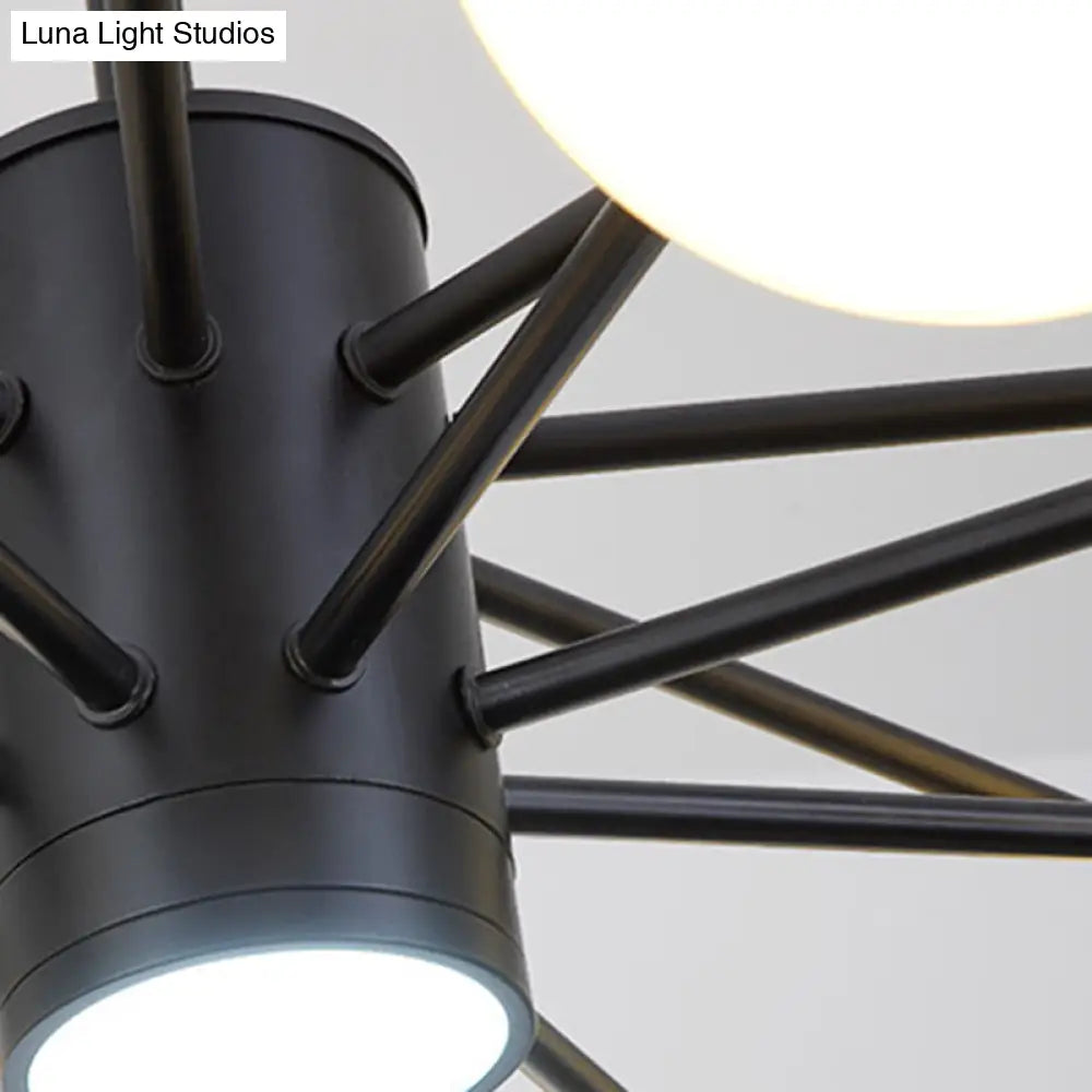 Contemporary Spherical Glass Chandelier Light For Living Room Ceiling