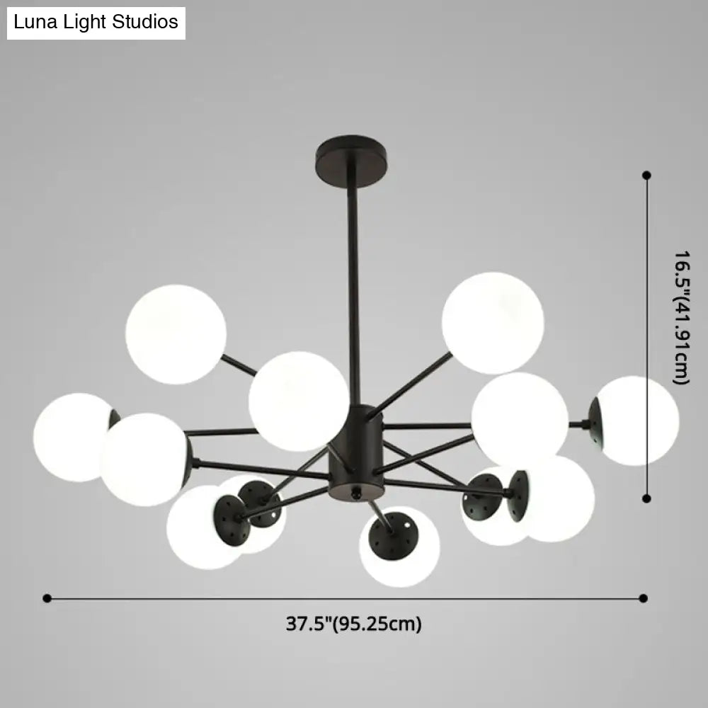 Contemporary Spherical Glass Chandelier Light For Living Room Ceiling