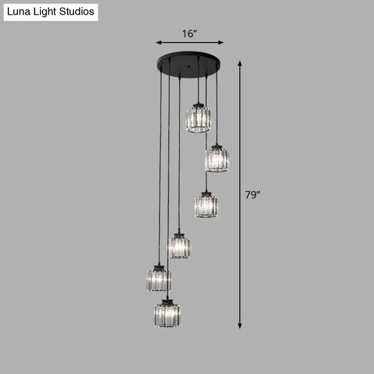 Contemporary Prismatic Crystal Spiral Ceiling Lamp: Multi-Purpose Suspension Light Fixture For