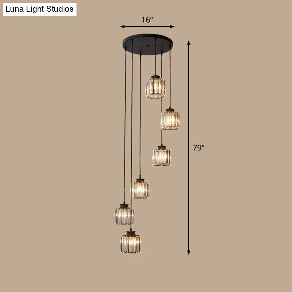 Contemporary Prismatic Crystal Spiral Ceiling Lamp: Multi-Purpose Suspension Light Fixture For