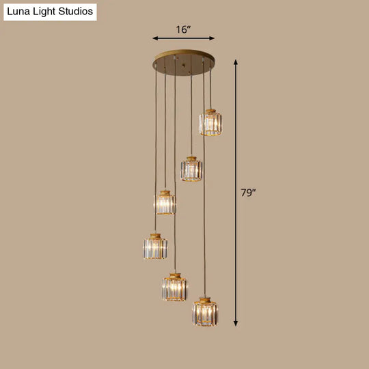 Contemporary Prismatic Crystal Spiral Ceiling Lamp: Multi-Purpose Suspension Light Fixture For