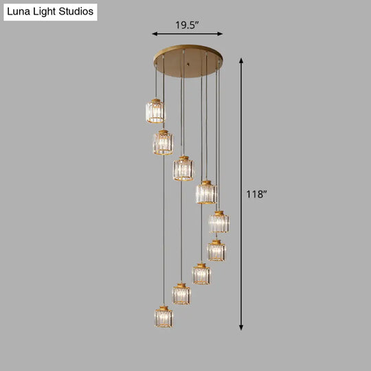 Contemporary Prismatic Crystal Spiral Ceiling Lamp: Multi-Purpose Suspension Light Fixture For