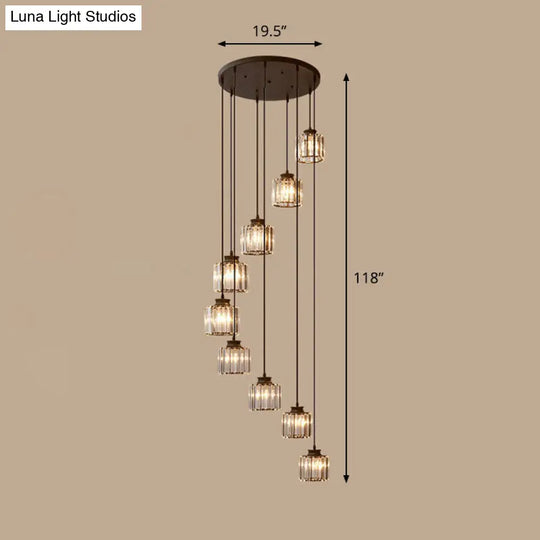 Contemporary Prismatic Crystal Spiral Ceiling Lamp: Multi-Purpose Suspension Light Fixture For