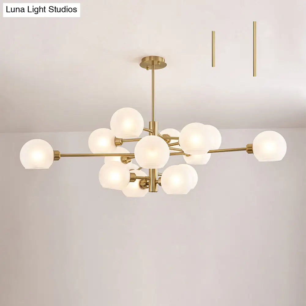 Sleek Postmodern Sputnik Chandelier For Living Room - Stylish Glass Ceiling Light Fixture 15 / Gold