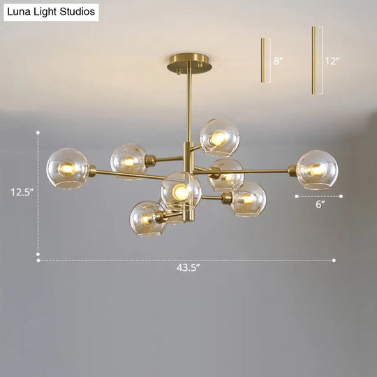 Sleek Postmodern Sputnik Chandelier For Living Room - Stylish Glass Ceiling Light Fixture